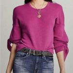 CAbi Tether Pullover Orchid Fuchsia Pink Knit Tie Flare Sleeve Sweater Women’s S Photo 0