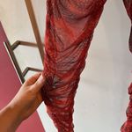 Pretty Little Thing  Orange Croc Mesh Bardot Ruched Jumpsuit Size 8 EUC Photo 6