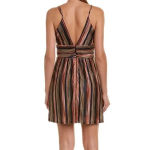 BCBGeneration  Multicolored Striped Spaghetti Strap Dress V Neck New Sz 4 Photo 6