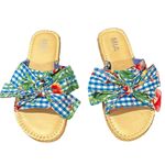 MIA  BOW BLUE FLORAL GINGHAM ESPADRILLES SANDAL SLIDES 8 Photo 1