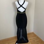 EXPRESS  Black and‎ Gold Maxi Dress Size 8 Photo 2