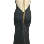 Miss Avenue Halter Open Back Gold Chain Drop Sexy Gown Black Size Small NWT Photo 1
