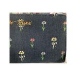 Betsey Johnson  Denim Floral Embroidered Zip Around Wristlet Wallet Boho Chic Photo 1