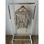 En Saison Classy Gold Shiny Mid Sleeve Blouse Size Large Photo 3