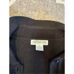 Beaded vintage button down collared cardigan size medium in black knit sweater Photo 2