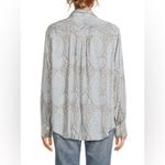 Splendid  Mackenzie Paisley-Print Button Tie Front Shirt Women's M White Sand L/S Photo 1
