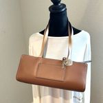 True Religion Cognac Shoulder Bag with Logo Charms/ Key chain Photo 3