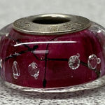 Unique Chamelia Stamped 925 Sterling Silver Purple Murano Glass Bead Charm Photo 0