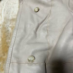 Y2K M Women’s Genuine Lambskin Original Shearling Cream Teddy Leather Jacket Fur Trim Tan Size M Photo 7