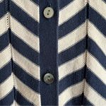 Lands' End Lands’ End 100% Supima Cotton Cardigan Womens‎ Size Small Navy and White Chevron Photo 4