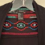 Forever 21 Forever‎ 21 Bohemian Embroidered Lightweight Gauze Cardigan Women's Small Black Photo 2