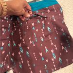 Patagonia Women’s size 12 Maroon and Teal Patterned Shorts Photo 4