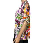 Robert Graham  Paige Palm Ruffle-Trim TropicalPrint Keyhole Top size Medium Photo 5
