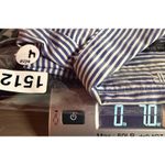 Banana Republic Women 4 Classic Blue Stripe Button Down Shirt Preppy Secretary Photo 5