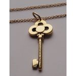 Tiffany & Co. 18k Yellow Gold Diamond Key Pendant Necklace with Box Photo 3