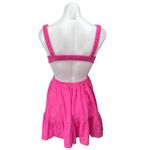 Sundays Pink Sleeveless Cutout Ruffle Square Neck A Line Mini Dress Size M Photo 2