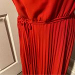 ASOS  Design women’s black Elegant Red Pleated cami Dress size 16 Photo 7