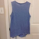 Banana Republic Sleeveless Assymetrical Front Tie Striped Linen Top Photo 7
