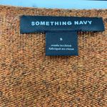 Something Navy V Neck Sweater Knit Wool Blend Rust Orange Brown Womens Small Photo 7