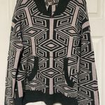 Free People Women's Boho Oversized Geometric Hooded Sweater Aztec Print Size S Photo 0