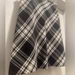 Ann Taylor VTG  Loft Black & White Plaid Mid-Length Skirt - Size 6 Photo 7