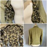 Vintage Fall Green Tweed Blazer w/Funky Floral Print Liner, Size 8P Photo 5