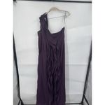 Vera Wang White  Maxi Gown Dress Women 20 Purple Ruffle Formal‎ Wedding Guest Photo 1