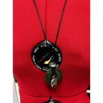 Jade‎ Donut & silver bear paw pendant necklace unisex women men AOS Photo 2