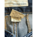 Maurice's  Size 3/4 Wide Leg Crop Distressed Denim Jeans Y2k Low Rise Dark Wash Photo 2