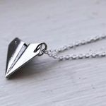 Lovely Paper Airplane Pendant Necklace Gray Photo 2