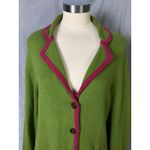 Boden Green Raspberry Trim Knit Blazer Cardigan Jacket 18 Cottage Pretty Photo 4