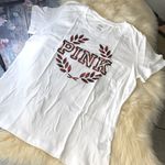 PINK - Victoria's Secret Pink By Victoria’s Secret Campus Crew Red/Black Emblem Neck Tee Shirts Photo 0