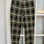 Modcloth Plaid Pull on Ankle Pants in Green Yellow Black Pop Punk Grunge Size XS Photo 2