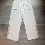 Soft Surroundings Mirage Embroidered Legs Wide Leg High Rise Pull On Pants Sz L Photo 1