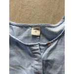 Lintico Blouse Womens Large Blue White Windowpane Plaid Linen Coastal Ethical Photo 3