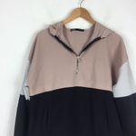 ZARA Oversized Hoodie Lightweight Half Zip Jacket Small Funnel Neck Pouch Pocket Photo 8