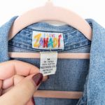 Vintage Zana Di Womens Denim Shirt Size M Blue Patch 90s Western Embroidered Blue Size M Photo 4