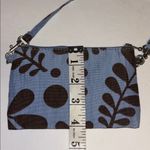 BLUE AND BROWN NYLON/CANVAS LIKE MINI PURSE DETACHABLE HANDLE WILL HOLD IPHONE Photo 6