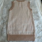 Abercrombie & Fitch Houndstooth Sweater Vest Women's Small Tan Oversized Photo 9