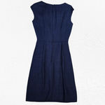 1950s Vintage Adele Simpson Navy Tweed Cape Dress – Union Made Size 6 USA Blue Photo 9