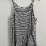 Blushing Heart Stripes & Ruffles of Love White & Navy Striped Tank Top Large New Photo 2