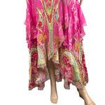Camilla Silk Crystal Embellish Rufle Assym Wrap Dress Rainbow Rhythm Luxury Rare Photo 5