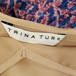 Trina Turk ππ Chiffon Flounce Short Sleeve Blouse Tassels ~ Micro Floral Print Photo 8