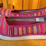 Eddie Bauer  Womens 9 CAST Canvas Pink Stripe Slip On Flat Loafer Shoe Photo 0