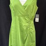 Donna Ricco Women’s Green V-cut Pleated Pencil Dress Sz 12 Photo 0