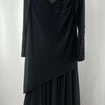Saks 5th Avenue Vintage Cattiva x Saks Fifth Avenue V Neck Beaded Asymmetric Dress in Black Sz 8 Photo 0