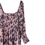 Eloquii Floral Midi Dress Womens 22 Pink Smocked Square Neck Boho Cottagecore Photo 4