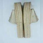 Prada Gold leather logo embroidered accent slide espadrille sandal EU 39 Photo 3