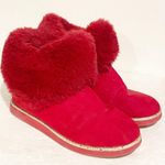 Juicy Couture  Size 8 Red Kissable Suede Boots Style WJ03736W Fleece Lined Photo 2