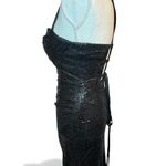 Black Sequin Evening Gown sleeveless prom formal whimsi goth chic Size 0 Photo 4